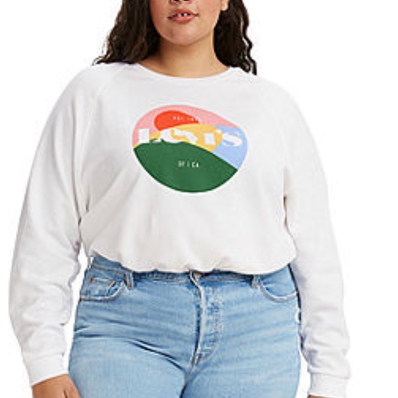 NWT Levi's Plus Womens Crew Neck Long Sleeve Sweatshirt - Picture 10 of 10